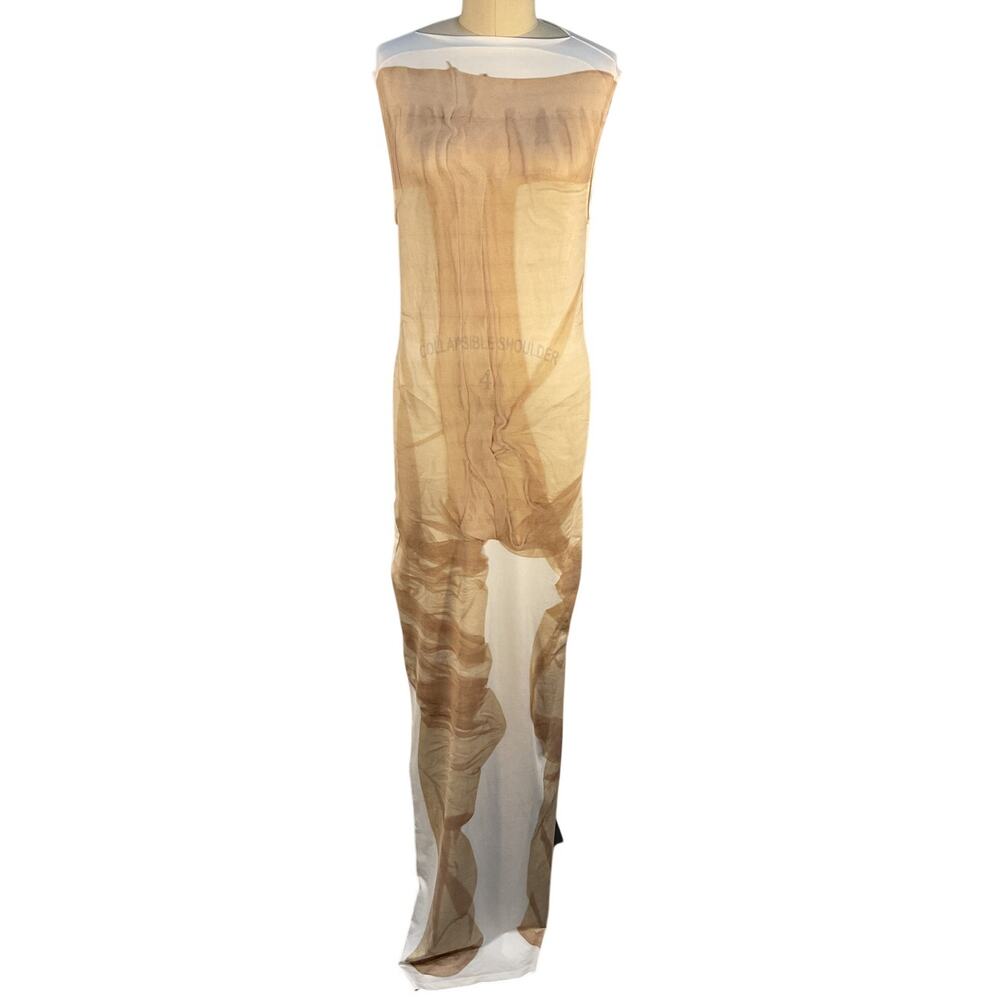 Acne Studios Sleek Tan Sleeveless Maxi Dress Size M NWT - Picture 2 of 5